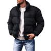 Generico Giubbotto Invernale Uomo Tinte Unite, Abbigliamento Uomo Invernale Collo Alto Senza Cappuccio Cerniera, Piumini Trekking - Giacche Running Vintage Nero M