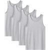 LAPASA Pacco da 4 Canotte 100% Cotone Uomo vestibilità Rilassata M36 - Abbigliamento Sportivo Canottiere Palestra Allenamento Sport Oversize Grigio Chiaro M