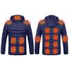 Generico Giacca Riscaldata per Uomo Donna Cappotto Tinta Unita in Cotone 15-17 Zone Riscaldamento a Doppi Controlli Giubbotto Termico Riscaldato Elettrico con USB Invernale Giubbottos Zip Unisex Oversize