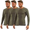 sesto senso Maglia Intima Uomo Lunga Pacco da 3 Cotone T-Shirt Termica Funzionale Biancheria Maniche Lunghe