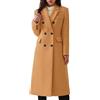 Generisch Trench Coat - Cappotto lungo da donna, colore nero, classico, con risvolto, lunghezza al ginocchio, slim fit, caldo, giacca invernale per le mezze stagioni, elegante giacca con bottone
