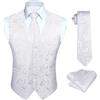 HISDERN Set di gilet e cravatta jacquard floreali classici da uomo in paisley floreale e tasca quadrata