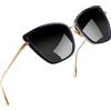 Joopin Occhiali da Sole Occhi di Gatto Donna Grandi Protezione UV400 Retro Vintage Quadrati Farfalla Punta Cat Eye Occhiali Donna da Sole (Specchio Nero)