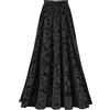 Vxuxlje Gonna Lunga in Velluto Donna Jacquard Vintage Gonna Plissata Eleganti Abiti da Sera Nero XL