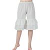 BEAUTELICATE Cotone Sottovesti a Pantalone Vittoriano Donne Mutande Sottoveste Bloomers Pants (Avorio - Volant a 2 Strati, M)