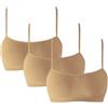 eMMe SQUARE 3 pz Reggiseno Spalla Stretta Microfibra, Bralette Donna, Brassiere Top Donna, Reggiseno Donna Elasticizzato Senza Cuciture; Made in Italy (IT, Testo, S, M, Regular, Regular, Nudo)