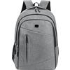 KAQNTUD Zaino da viaggio da uomo 17 '' zaino per laptop zaino in tessuto Oxford zaino casual zaino di grande capacità borsa da scuola, grigio, Taglia unica