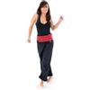FANTAZIA Pantaloni Fisherman neri a righe rosse, taglia S a XXXL, 100% cotone, colore: nero, Baba Cool Roots - comodi e originali - creati in Francia, fabbricazione etica dal 2004, Nero , Taglia unica