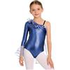 iiniim Body da Danza Classica per Bambina Vestito Senza Maniche con Gonna tutù Costume da Principessa Sirena Abiti da Ballo Latino Americano Blu Viola 5-6 Anni