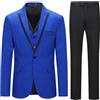 Allthemen Abito da Uomo in 3 Pezzi Slim Fit Completo da Sposa con Un Bottone Blazer da Abito per Lavoro Gilet Pantaloni per Matrimonio Blu XXL