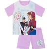 Disney Pigiama Bambina, Pigiami Ragazza Manica Corta Frozen, Pigiama Bambino Estate, Grazioso Pigiami Bambine, Viola 6-7 Anni