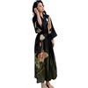 LOCIIXAT Vestaglia lunga da donna in raso, kimono ampio, copricostume con stampa floreale, vestaglia da notte in seta, accappatoi, Taglia unica