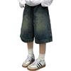 Miaoyak Y2K Vintage Baggy Jean Shorts Donna Lavato Gamba Larga Pantaloni Capri Casual Barrel Jeans Pantaloncini Denim Mens Oversize Jorts, Blu Xxxl, XXXL