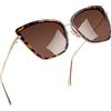 Joopin Occhiali da Sole Occhi di Gatto Donna Grandi Protezione UV400 Retro Vintage Quadrati Farfalla Punta Cat Eye Occhiali Donna da Sole (Leopardati Marroni)