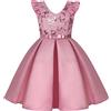 BUNNY LULU Filles Robe inclinée épaule Demoiselle d'honneur des Enfants Bal | Tessuto di alta qualità con fodera morbida delicata sulla pelle, perfetto per occasioni speciali, regalo a sorpresa dai 2 ai