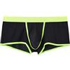 BIATWOWR Boxer da uomo a fascia larga, in micro rete, trasparente, con apertura frontale, grande tasca per palline, colore blu, taglia L, 1 x nero., XL