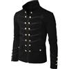 Rrongwn Costume di Halloween da uomo Steampunk Cappotto Hussar Napoleon Military Drumers Parade Jacket Renaissance Medievale Giacca Cortile Vittoriano Uniform Gothic Frack Pirati Vampiro Cosplay, Nero