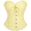 Shyllin Corsetto per Donne, Corpetto Top in Pizzo, Sexy Burlesque Overbust Corsetti Bustino Vintage Gotico Nero,Halloween Carnevale Natale balli feste (IT, Testo, M, Regular, Regular, Bright yellow)