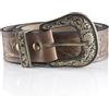 Angus Stoke Cintura western in pelle di bufalo - Cintura da cowboy e western fatta a mano per uomo e donna con fibbia per cintura, cintura in pelle goffrata a mano Jeremy, marrone, Bundweite 120 (58