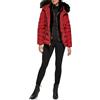 GUESS Piumino da donna di peso medio, Marrone chiaro britannico foderato in pelliccia, Large