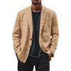 generisch Giacca da uomo casual, in lino, morbida, comoda, per il tempo libero, blazer, tinta unita, in lino, blazer da uomo, leggera, vestibilità regolare, cachi, S