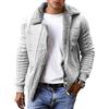Generico Giacca da Uomo in Pelle Scamosciata, Foderata in Pile Sherpa con Pelliccia Sintetica, con Tasche, Invernale, Autunnale, in Montone Sintetico, Stile Western
