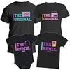 t-shirteria Set Magliette Famiglia - Coordinato - Papà Mamma Bimba Bimbo - Saurus - Rex - T-shirt abbinate