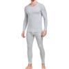 wirarpa Set di Intimo Termico Uomo in Cotone - Maglia Termica a Maniche Lunghe Leggera e Pantaloni da Pigiama, Grigio Heather, Taglia S