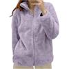 Generic Giacca da Camera Felpa Donna Pile Caldo Giacca da Donna Felpa Senza Cappuccio Autunno e Inverno Giacche Teddy con Zip Peluche Cappotto con ColloAlto Fleece Giacche Tinta Unita (PP2, XXXL)