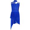 Oyolan Bambina Ragazza Vestito Danza Classica Balletto Body Ginnastica Vestito Danza Contemporanea Asimmetrica Costume Spettacolo 5-16 Anni, 9-10 Anni