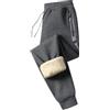 ZOXOZ Pantaloni Tuta Uomo Pantaloni Velluto Uomo Invernali Sportivi Fleece Joggers con Tasche Grigio L