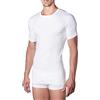 marcLuis - Maglia Intima Mezza Manica Girocollo Uomo 100% Caldo Cotone Felpato Interlock, Confezione 3 Pezzi, Bianco, XL