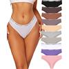 FINETOO Donna Perizoma Cotone Tanga Thong Intimo Mutande Vita Bassa Multipack da 10 Pezzi S-XL,XL