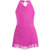 iiniim Jazz Latino Tassel Abito da Ballo per Ragazze Ragazze Strass Scintillante Tuta di Concorso Leotard Abito