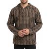 SHOPOHOLIC FASHION Uomo Slavato a Righe con Cappuccio Hippy Nonno Camicia - Marrone, XXXX-Large