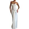 Generico Vestito Donna Elegante Senza Maniche - Abiti da Donna Senza Spalline Tinte Unite, Abiti Lungo Smoking Moda Affascinante, Dress Sexy Raffinato Adatto per L'Estate