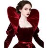 keland Collare Regina di Cuori Queen of Hearts Costume Collare Vittoriano (ZZ-Rosso)