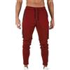 Generisch Pantaloni da uomo con zip, per attività all'aria aperta, per fitness, sport, casual, da uomo, pantaloni cargo, Vino, M