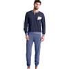 Nottingham Pigiama Uomo Lungo in Cotone, Art. PG50199 Blu XXL