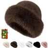 Generic Cappello da pescatore invernale da donna in finta pelliccia, pelliccia, pelliccia, pelliccia sintetica