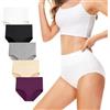 TUUHAW Mutande Donna Pacco da 5 Culotte Vita Alta Slip Cotone Mutantina Elastiche Pantaloncini Post Parto Taglia multicolor1 3XL