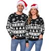 Totatuit Maglioni Natale per Coppia Maglione Natalizio Uomo Donna con Renne e Fiocchi di Neve Pullover Manica Lunga Invernale S-XXL
