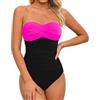 Generico Costume Intero, Costume da Bagno Intero Donna interi senza spalline per le donne controllo della pancia costumi a fascia dimagranti