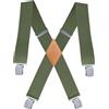 ZEAIFROOG Bretelle per uomini o donne. Clip resistenti a forma di X, larghe 5,1 cm, tra cui nero e rosso, adatte per vigili del fuoco., Verde, taglia unica