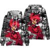 Jilijia Hazbin Hotel, felpa con cappuccio per bambini con stampa digitale 3D di Alastor/Angel Dust, cosplay, a maniche lunghe, streetwear, per ragazzi e ragazze