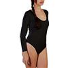 Clessidra Body Donna Manica Lunga - Dual Lana Cotone - Art.4710 (Nero, 3)