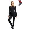 Merino.tech Completo Lana Donna Merinos - Intimo Termico Merino Maglia e Pantalone con Calzini Leggero, Medio, Pesante (Medium, 165 Lite Charcoal)