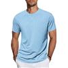 TARAINYA T‑Shirt Uomo Maniche Corte Cotone Collo Tondo Blu Chiaro 3XL