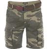 riverso RIVJakob - Pantaloncini da Uomo Cargo con Tasche Bermuda 100% Cotone con Cintura, Nero, Mimetico, Beige, Verde Oliva, Blu - 30W - 42W