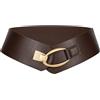 LEACOOLKEY Cintura elastica da donna spessa vintage elasticizzata con fibbia in oro per abiti